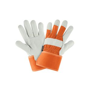 Guantes de Piel de Res y Dorso de Loneta