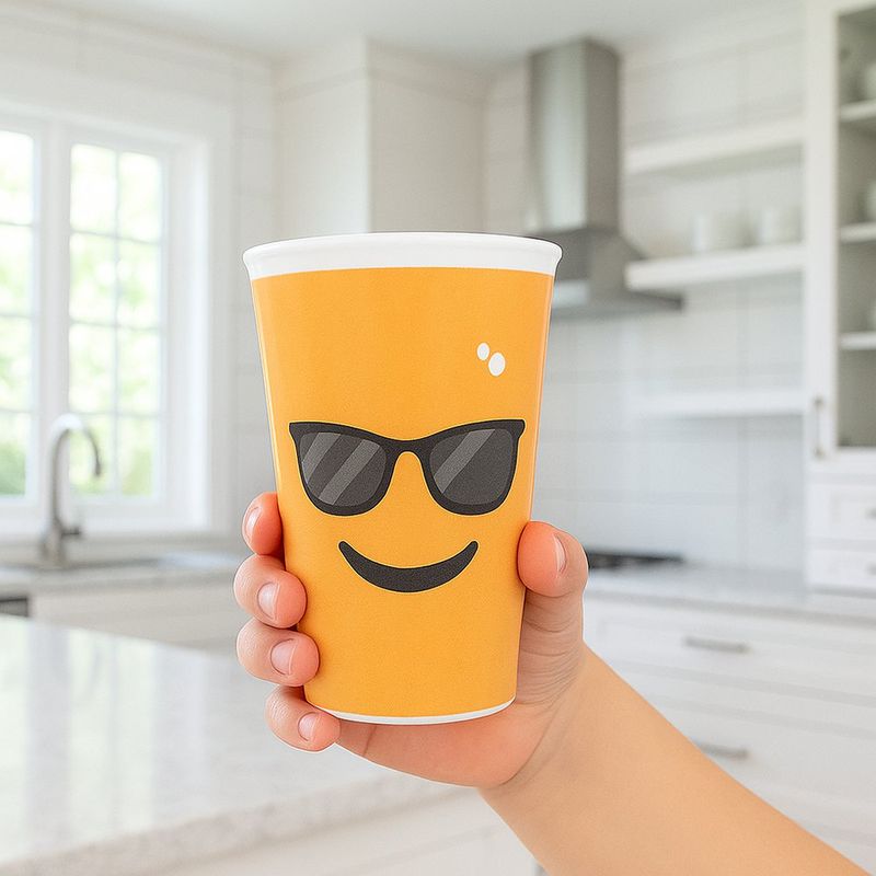 Vaso 12 Oz Carita con Lentes