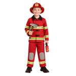 Disfraz Infantil de Bombero con Casco Rojo Talla L
