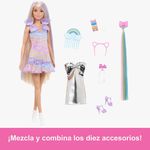 Barbie con Accesorios de Moda y Cabello Multicolor
