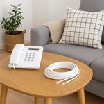 Cable Telefónico Plano RJ11 con Enchufes Modulares Color Blanco