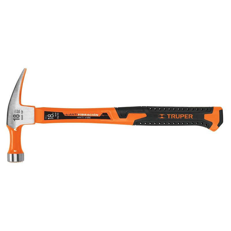 Martillo de 18 Oz Uña Recta con Mango Fibra de Vidrio