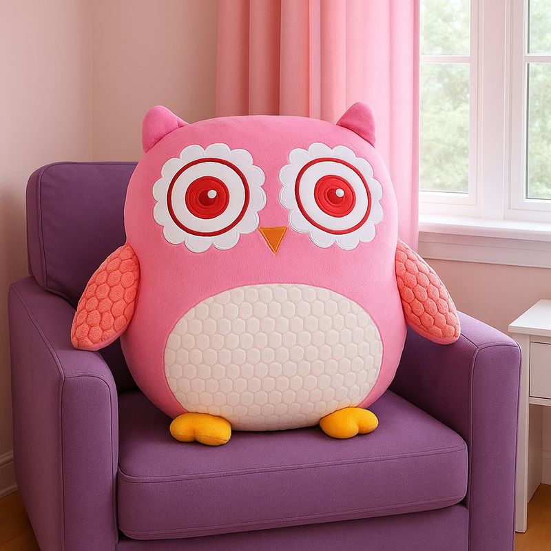 Cojín Búho Rosa 75x55x90 Cm