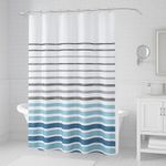 Cortina de Baño de Rayas con Ganchos