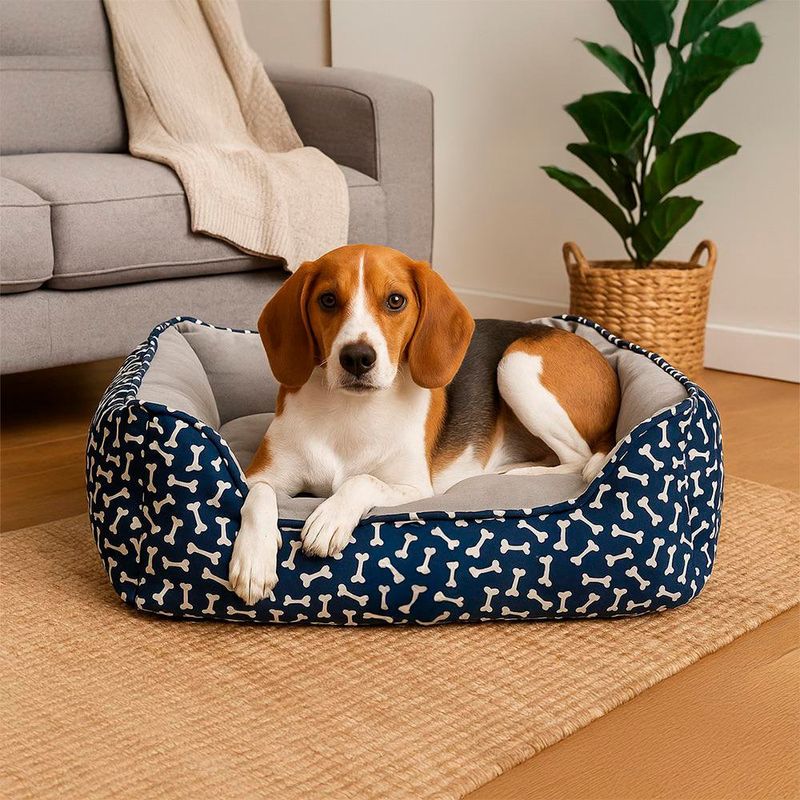 Cama Mediana Diseño Huesos Azul 26 Plg