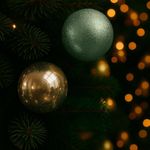 Set de 8 Bombas Navideñas Verdes 8Cm