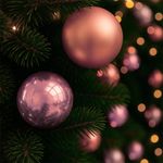 Set de 8 Bombas Navideñas Tonos Rosados 8Cm