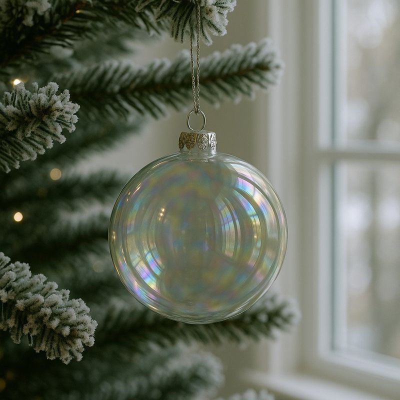 Set de 9 Esferas Iridiscentes de Vidrio
