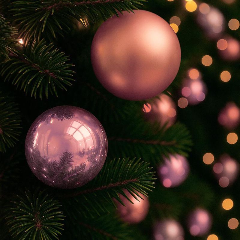 Set de 10 Bombas Navideñas Tonos Rosados