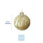 Bomba Navideña Decorada con Perlas 8 cm Color Dorado