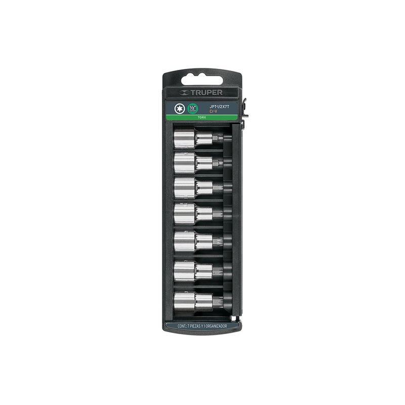 Juego de 7 Dados Punta Torx Raíz 1/2 Plg