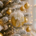 Esfera Decorativa con Flor de Encaje