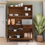 Kit de Mueble Cocina Génova con 6 Puertas y 1 Gaveta Color Blanco y Nogal