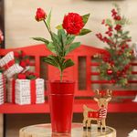 Peonía Roja Decorativa para Ambientes Festivos