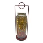 Lámpara Decorativa Dorada con Luces LED en Frasco de Vidrio