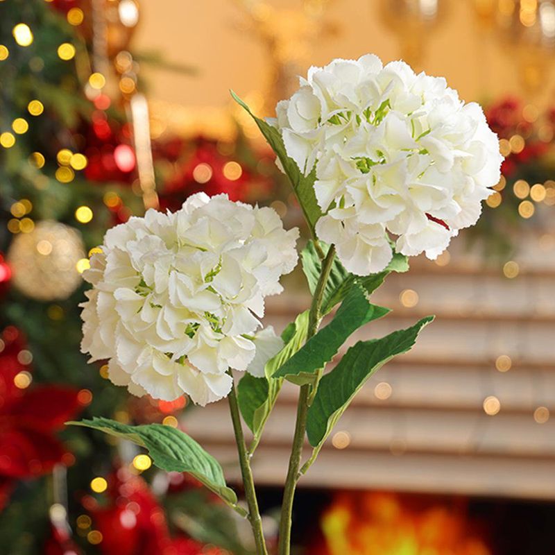 Hortensia Blanca Artificial de Tallo Largo