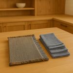 Set de 4 Individuales y 4 Servilletas Color Azul