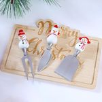 Set Cuchillos Para Queso Con Diseño De Muñeco De Nieve