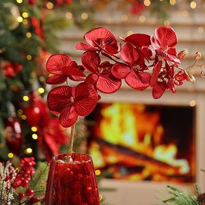 Orquídea Roja Elegante para Decoración de 60 Cm