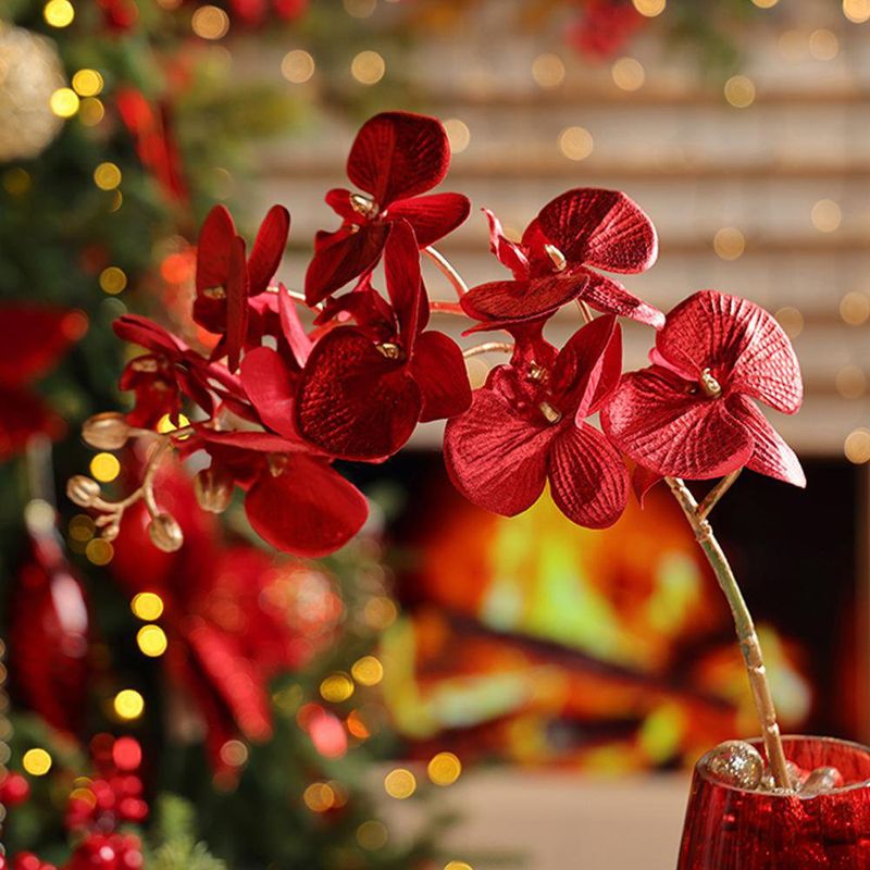 Orquídea Roja Elegante para Decoración de 60 Cm