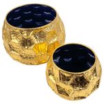 Set Decorativo de Maceteros Dorados Texturizados 2 Piezas