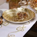 Plato Decorativo de Vidrio Dorado con Espiral