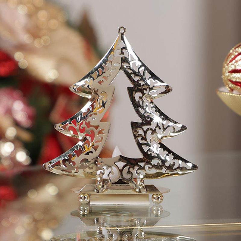 Portavelas Árbol Dorado Decorativo
