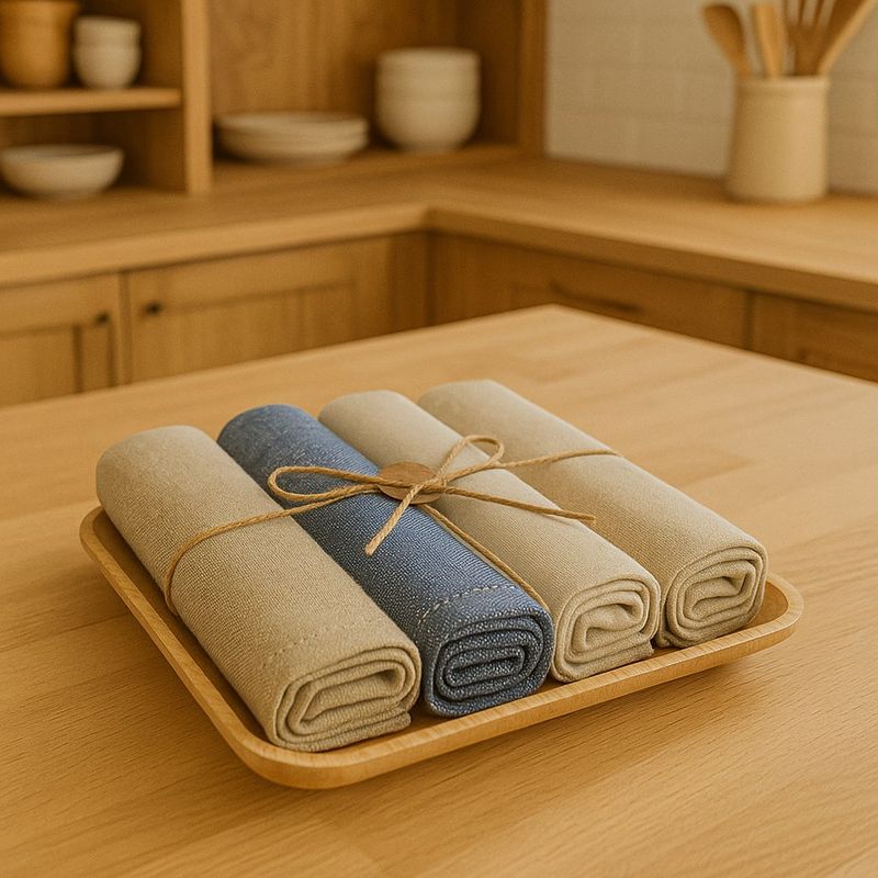 Set de Servilletas de Tela en Tonos Neutros