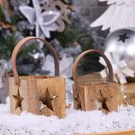 Linterna de Madera en Cubo con Estrella Troquelada Pequeña