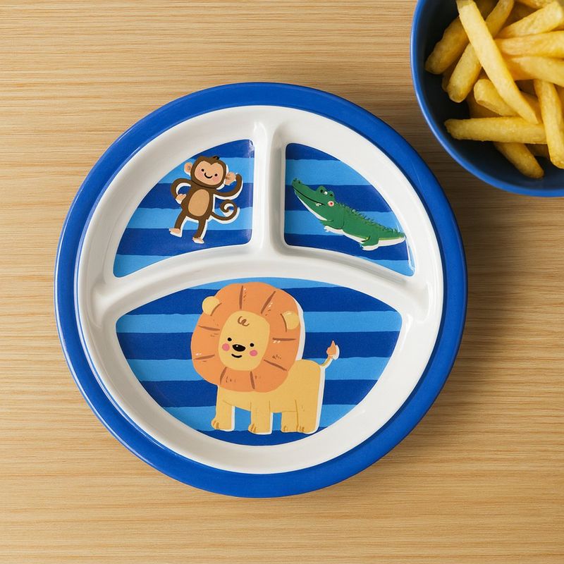 Plato con Divisiones 25 Cm para Chicos de Animalitos