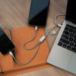 Cable Multifuncional de Carga y Datos 4 en 1 Plateado