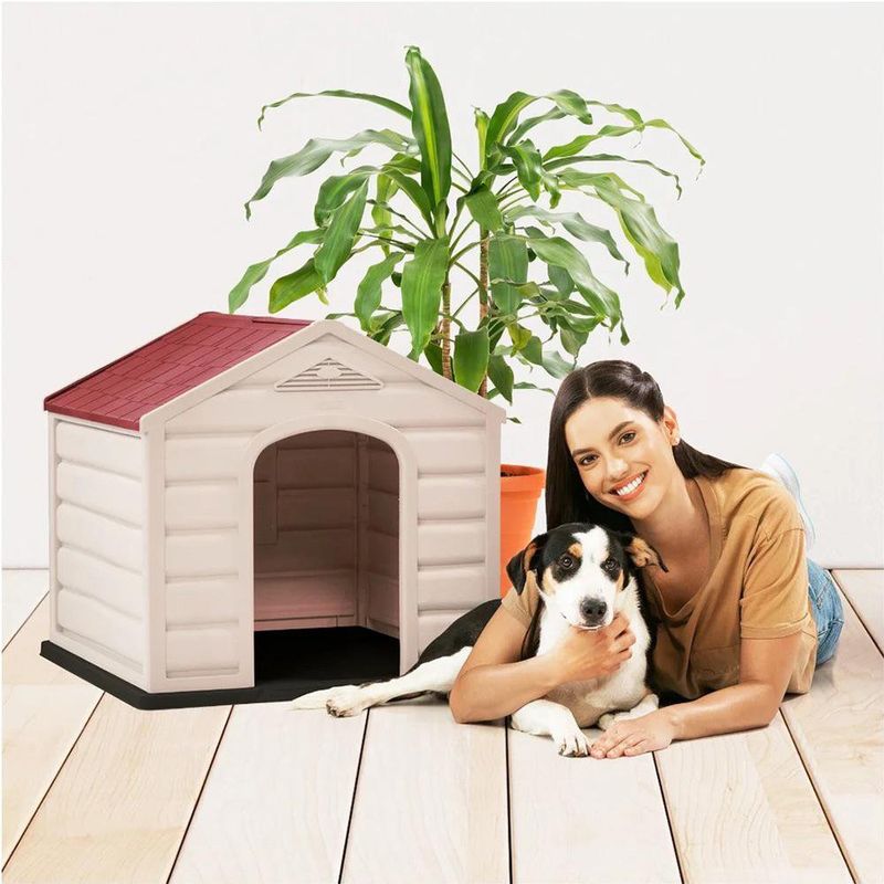 Casa de Plástico para Perro Diseño Techo de Teja