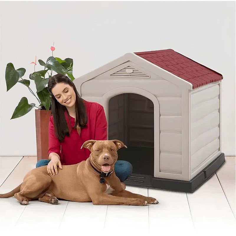 Casa de Plástico para Perro Diseño Techo de Teja