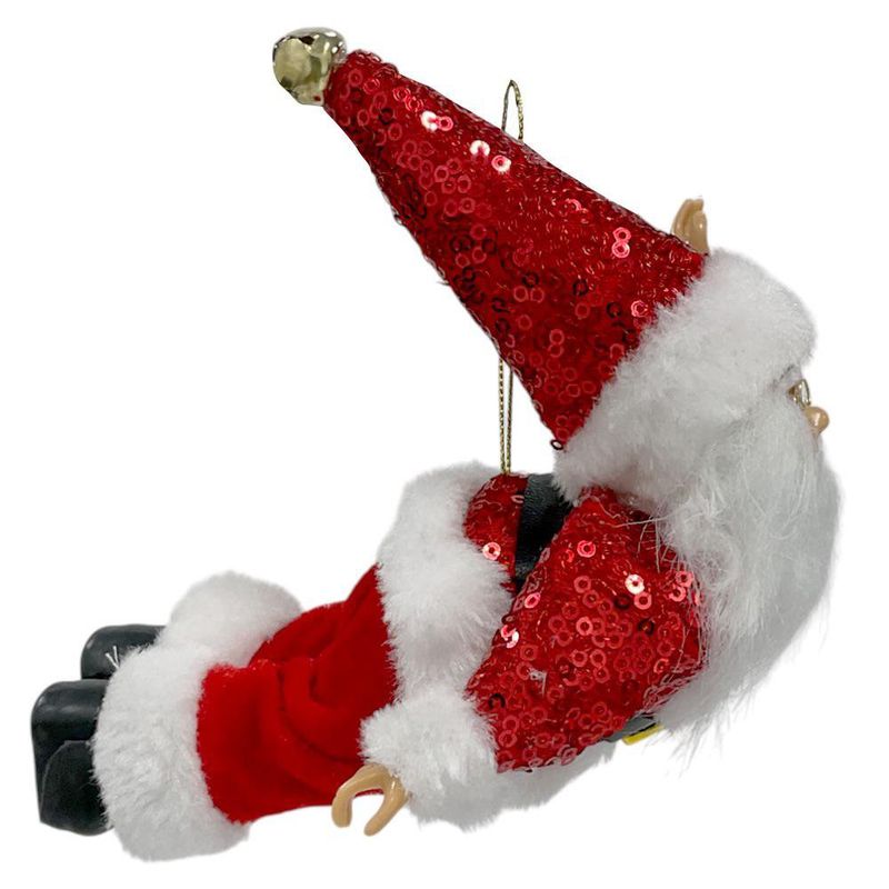 Adorno Colgante de Santa Volador con Brillos Rojos