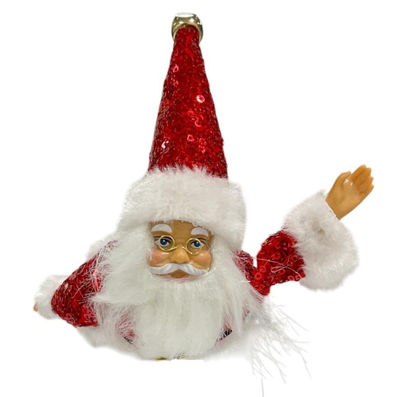 Adorno Colgante de Santa Volador con Brillos Rojos