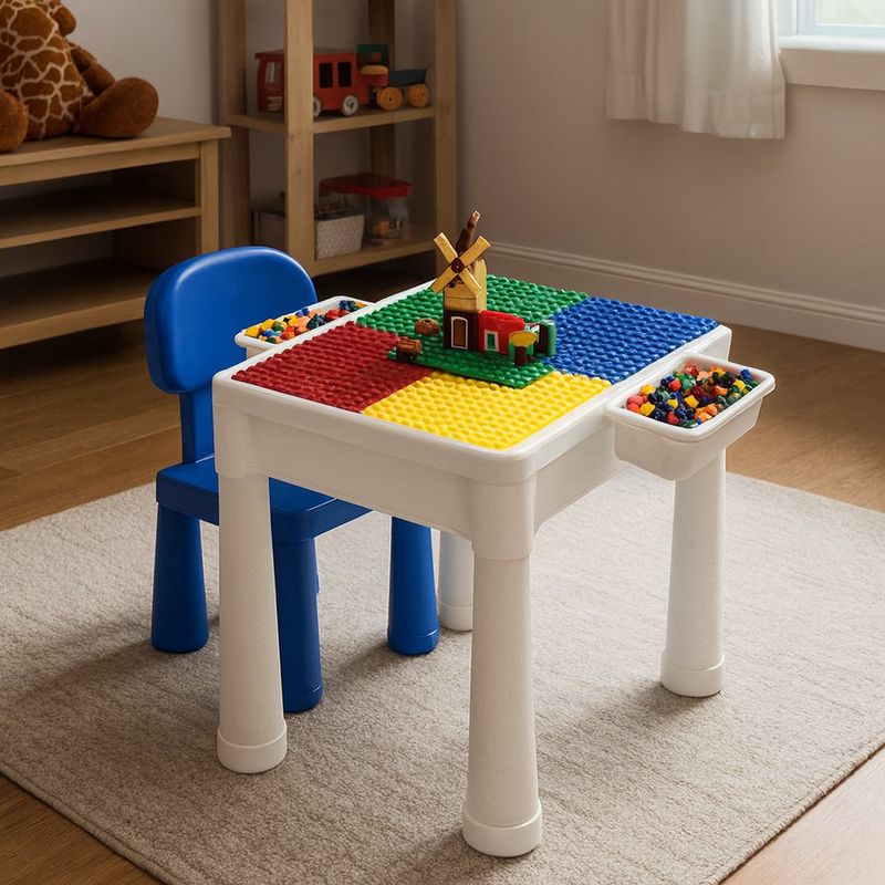 Set Mesa Infantil con Silla y Compartimentos Multicolor