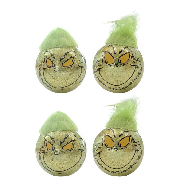Set de 4 Bombas Navideñas Grinch Color Verde