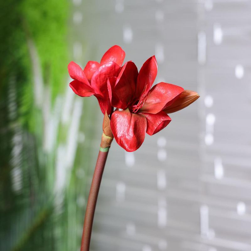 Flor Decorativa Amarilis Roja