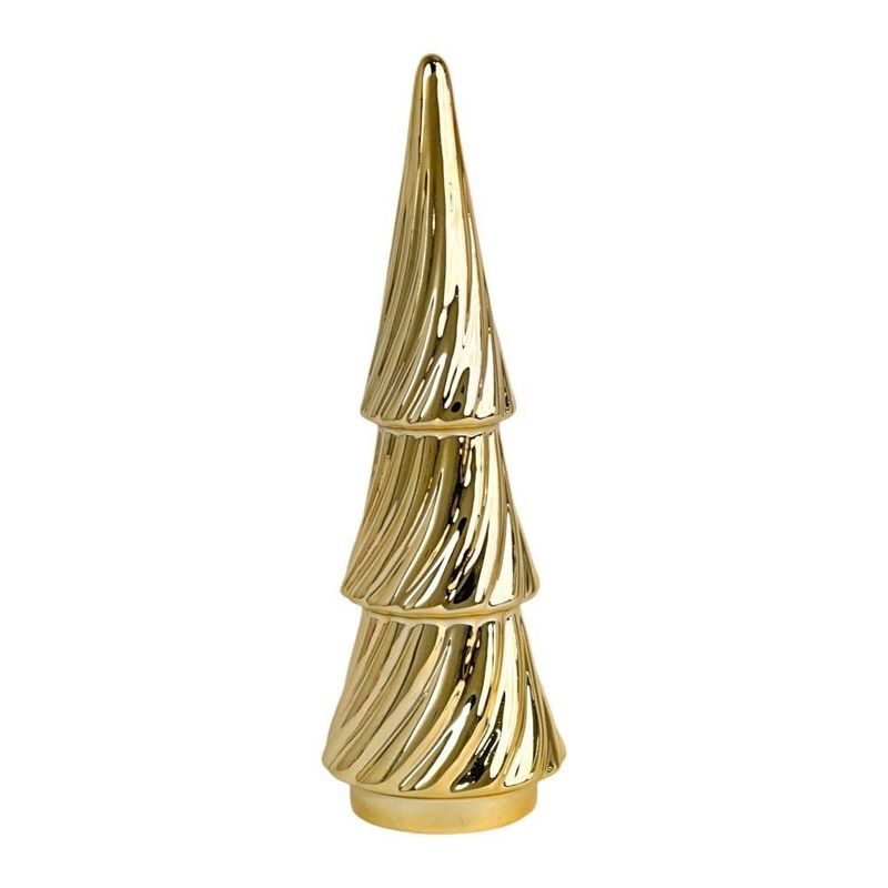 Árbol Decorativo Pequeño con Estilo Dorado