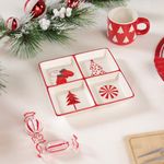 Bandeja para Botanas Navideña de 4 Divisiones