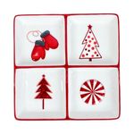 Bandeja para Botanas Navideña de 4 Divisiones