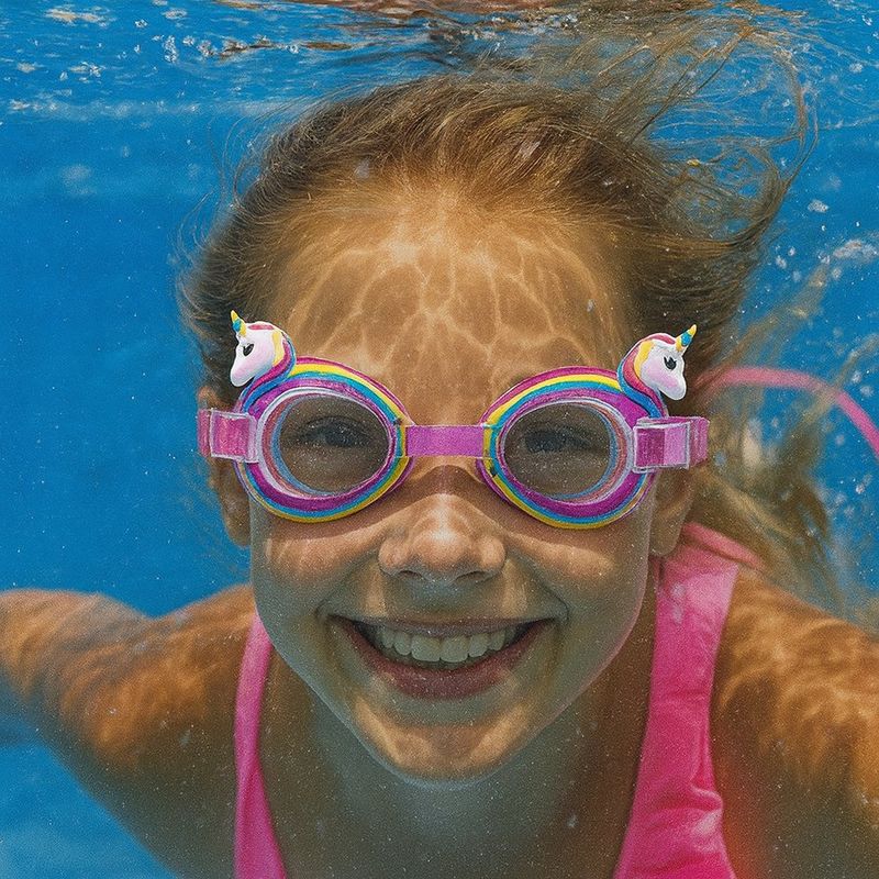 Lentes de Natación Infantiles con Diseño Unicornio Arcoíris