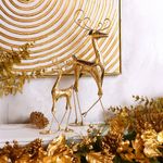 Reno Decorativo de Metal Grande Color Dorado