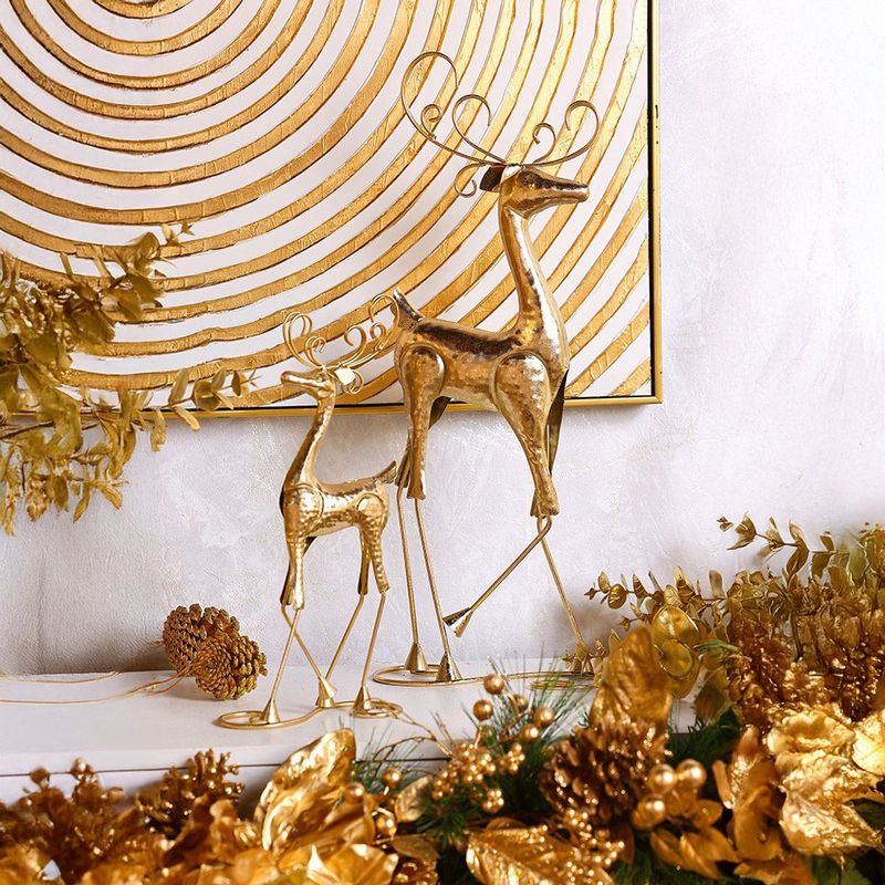 Reno Decorativo de Metal Grande Color Dorado