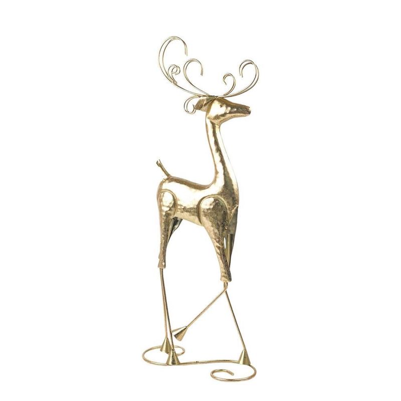 Reno Decorativo de Metal Grande Color Dorado