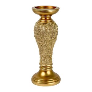 Portavela Dorado Texturizado De Estilo Elegante