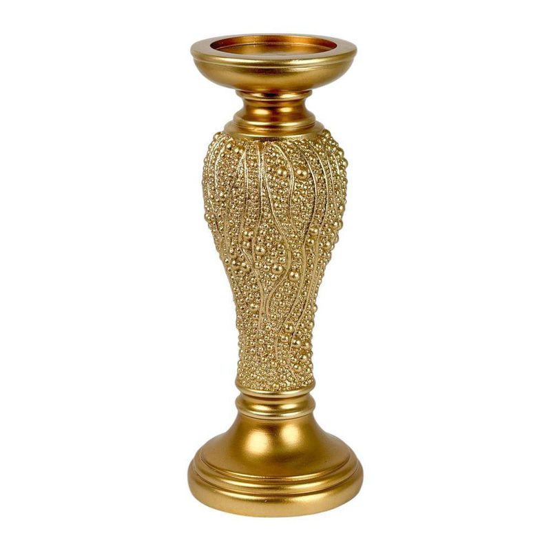 Portavela Dorado Texturizado De Estilo Elegante