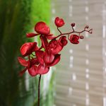 Flor Decorativa Orquídea Roja