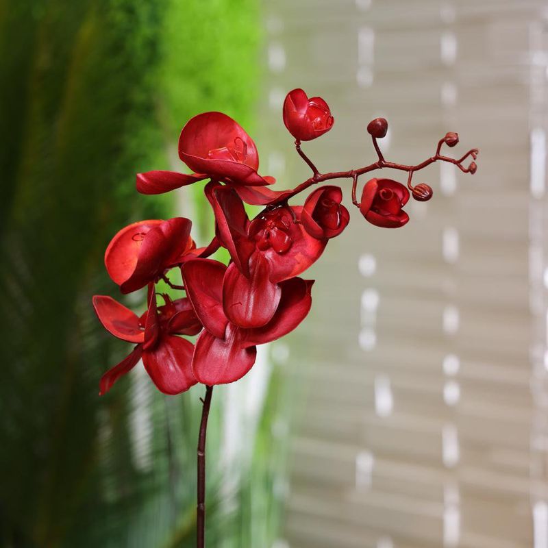 Flor Decorativa Orquídea Roja