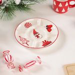 Bandeja para Botanas Navideña de 5 Divisiones Diseño Muñeco de Nieve